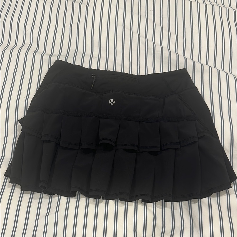 lululemon athletica Black Pleated Skater Mini Skirt